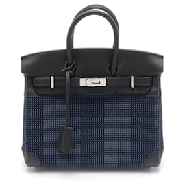 Hermès-Hermes Birkin 25 Handbag Black/Navy-Black