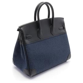 Hermès-Hermes Birkin 25 Handbag Black/Navy-Black