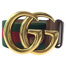Gucci-Fivela de cinto de couro GG Marmont da Gucci-Marrom