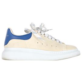 Baskets Oversized Alexander McQueen en cuir blanc Blanc Écru