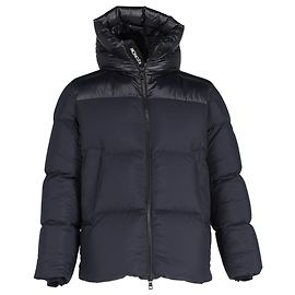 Giacca imbottita con pannelli lucidi Moncler Damavand in nylon blu navy Blu Blu navy