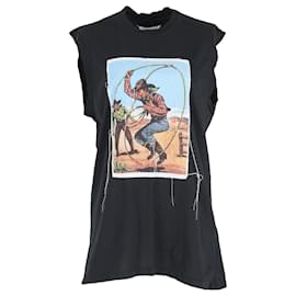 Maison Martin Margiela-Maison Margiela Cowboy-Print Tank Top In Black Cotton-Other