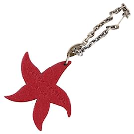 Hermès-Hermes Starfish Charm Keychain Leather Metal-Orange