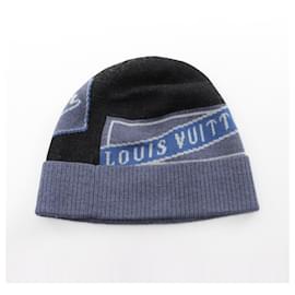 Louis Vuitton-Louis Vuitton Wool Travel Stamps Knit Cap-Blue