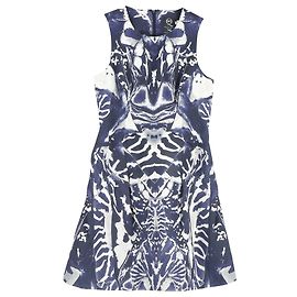 Robe mini sans manches imprimée Alexander Mcqueen en coton multicolore Multicolore