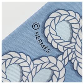 Hermès-Hermes Silk Twilly Scarf Blue Multicolor-Blue