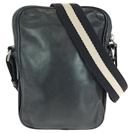 Bally-Bally Leather Stripe Shoulder Bag TABELLO SM-Black