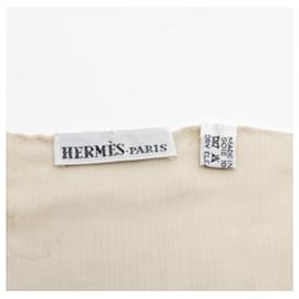 Hermès-Hermes Silk Scarf Beige-Brown,Beige