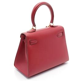 Hermès-Hermes Mini Kelly 20 Handbag Red-Red