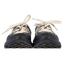 Gucci-Gucci GG Rhyton Trainers in Navy Blue Canvas-Blue,Navy blue