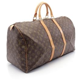 Louis Vuitton-Louis Vuitton Monogram Keepall 55 Boston Bag M41424-Brown