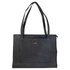 Yves Saint Laurent-Yves Saint Laurent Leather Tote Bag-Black
