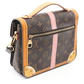 Louis Vuitton-Louis Vuitton Pochette Metis Summer Trunk Handbag M43628-Brown