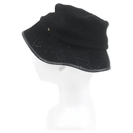 Gucci-Chapéu bucket de couro com estampa GG Gucci preto M-Preto