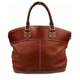 Louis Vuitton-Louis Vuitton Suhali Lockit MM Handbag-Brown