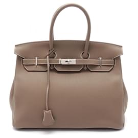 Hermès-Hermes Birkin 35 Togo Handbag Brown-Brown