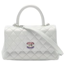 Chanel-Chanel Coco Handle Flap Leather Handbag A92990-Blue
