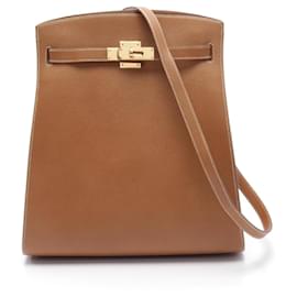 Hermès-Sac à épaule Hermes Kelly Sport GM Marron-Marron