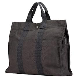 Hermès-Sac tote en toile Herline MM d'Hermès-Gris