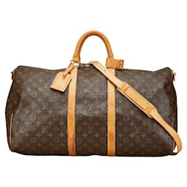 Louis Vuitton-Louis Vuitton Monogram Keepall 55 Travel Bag M41424-Brown