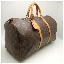 Louis Vuitton-Louis Vuitton Monogram Keepall 50 Travel Bag-Brown