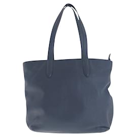 Coach-Coach Leather Tote Bag Navy-Blue