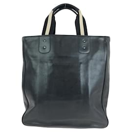 Bally-Bally Leather Canvas 2way Tote Shoulder Bag-Black