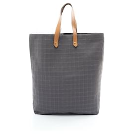 Hermès-Sac fourre-tout en cuir GM Canvas Hermes Amedaba Diago-Gris