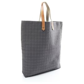Hermès-Sac fourre-tout en cuir GM Canvas Hermes Amedaba Diago-Gris