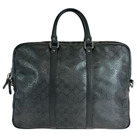 Gucci-Pasta de couro PVC com impressão GG da Gucci-Cinza