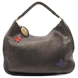 Fendi-Sac à épaule en cuir Selleria de Fendi-Marron