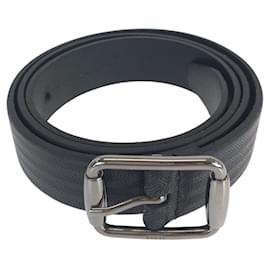 Gucci-Cinto de couro Gucci preto com fivela prateada-Preto