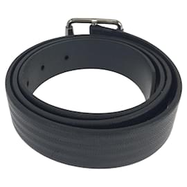 Gucci-Cinto de couro Gucci preto com fivela prateada-Preto