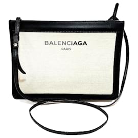Balenciaga-Balenciaga Navy Pochette Shoulder Bag 339937-Black