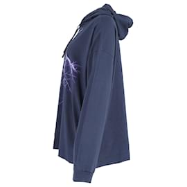 Givenchy-Givenchy Lightning Printed Drawstring Hoodie In Deep Blue Cotton-Other