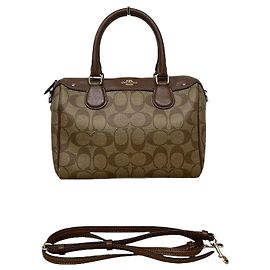 Coach Mini Boston Bag F58312 Brown Beige