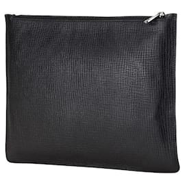 Dolce & Gabbana-Dolce & Gabbana Leather Designer Patch Clutch Bag-Black