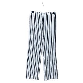 Pantaloni a righe bianchi e blu Tommy Hilfiger in cotone Bianco Blu