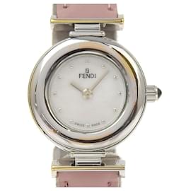 Fendi-Fendi Stainless Steel Leather Quartz Watch 320L-White
