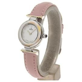Fendi-Fendi Stainless Steel Leather Quartz Watch 320L-White