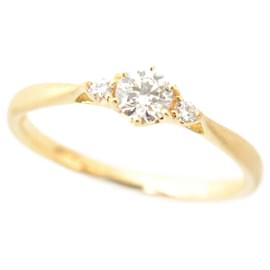 Autre Marque Disney 18K Yellow Gold Rose Dome 3-Point Diamond Ring BYE-305 Golden