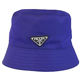 Prada-Prada Nylon Tessuto Logo Bucket Hat-Purple