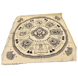 Hermès-Hermes Silk Scarf Carre H 80 Fringe-Other