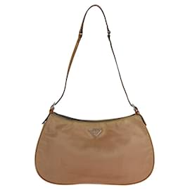 Prada-Prada Nylon Enamel Tessuto Logo Handbag-Brown