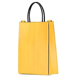 Fendi-Fendi Leather Small Shopping Bag 7VA512-Yellow