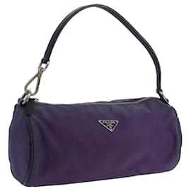 Prada-PRADA Accessory Pouch Nylon Purple Silver Auth bs20664-Silvery,Purple