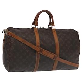 Louis Vuitton-LOUIS VUITTON Monogram Keepall Bandouliere 50 Boston Bag M41416 LV Auth 104010-Monogram