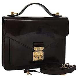 Louis Vuitton-LOUIS VUITTON Vernis Monceau BB Hand Bag 2way Amarante M91580 LV Auth 101839-Dark red