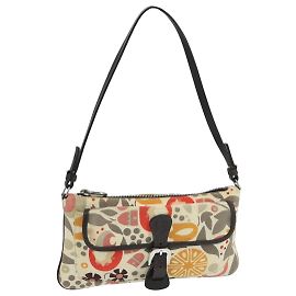 BALLY Accessory Pouch Canvas White Silver Auth ti2511 Silvery White