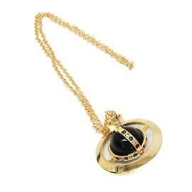 Collier Pendentif Géant Orb de Vivienne Westwood Noir Doré
